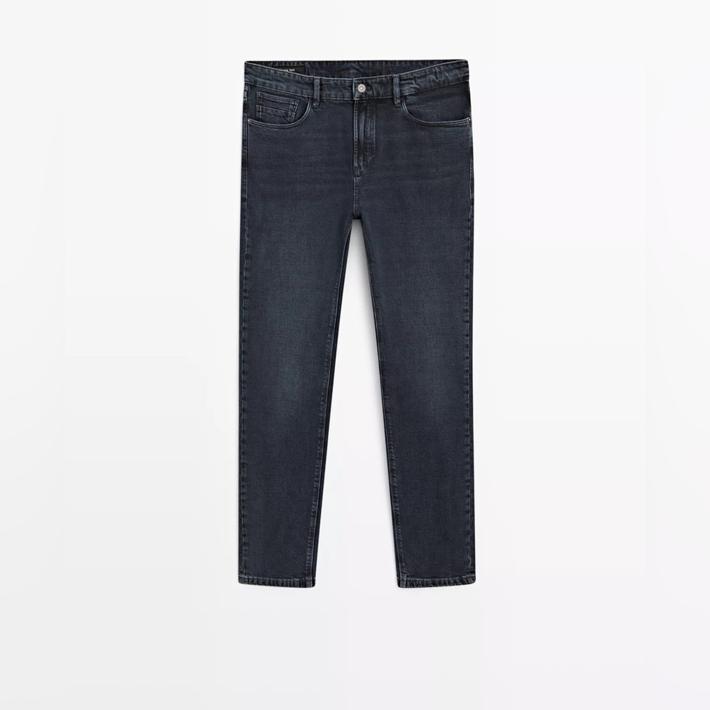 Massimo Dutti Dark Wash Slim Jeans 34x29 Quiet Luxury Minimalist Unisex